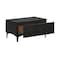 Armen Living Legend Black Glaze Ash Veneer 1 Drawer Nightstand with Metal Legs LCLELABL - alternate 4